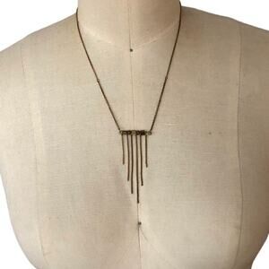 Artisan Dainty Whimsical Minimalist Brass Fringe Necklace